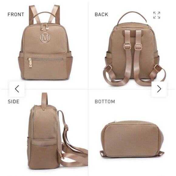 M MARCO MKP Collection Mini Backpack Purse for Ladies XL-M-8110-BG Beige NEW - Picture 8 of 16